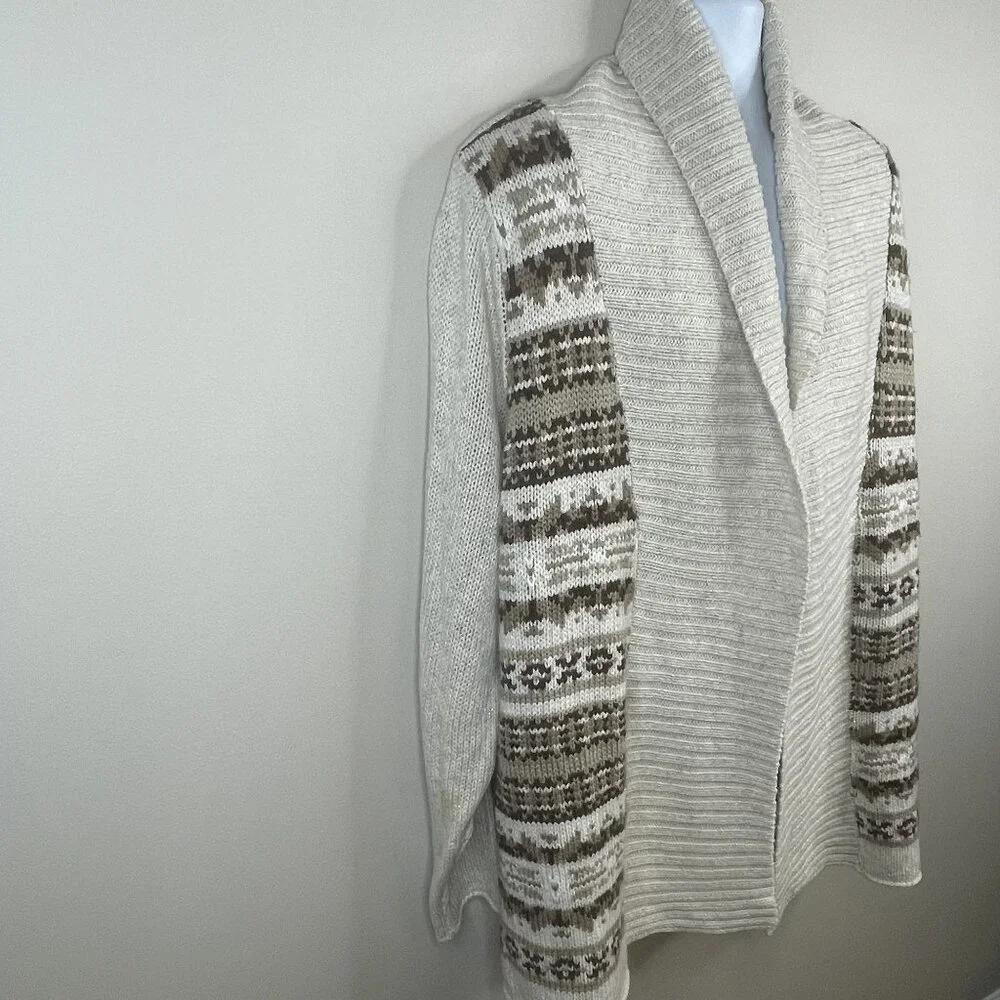 St Johns Bay Womens Shawl Collar Nordic Neutral Sweater 2X Cardigan Comfy Cozy - Picture 7 of 10